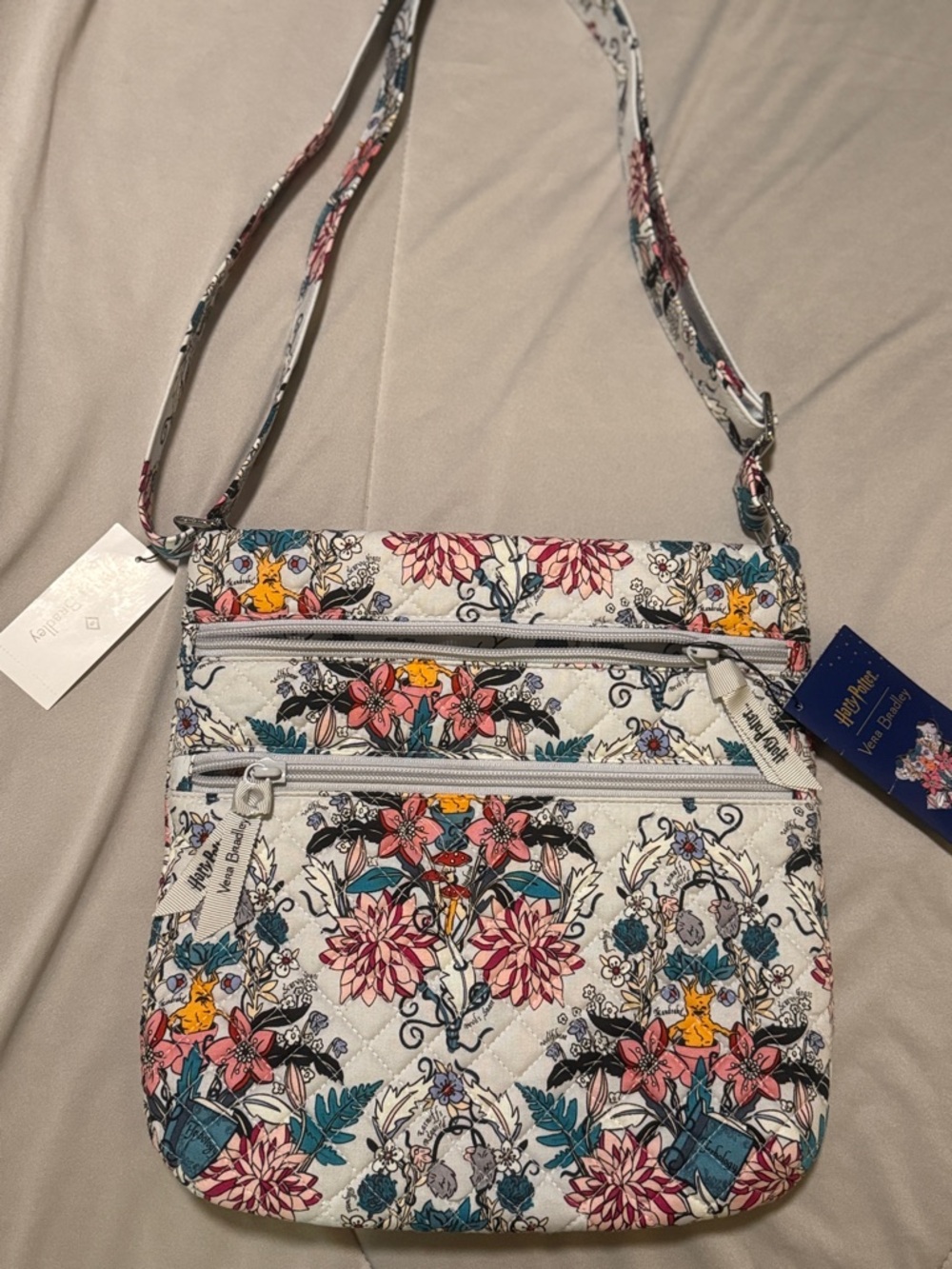 Vera Bradley Harry Potter Herbology Triple Zip Hipster Crossbody